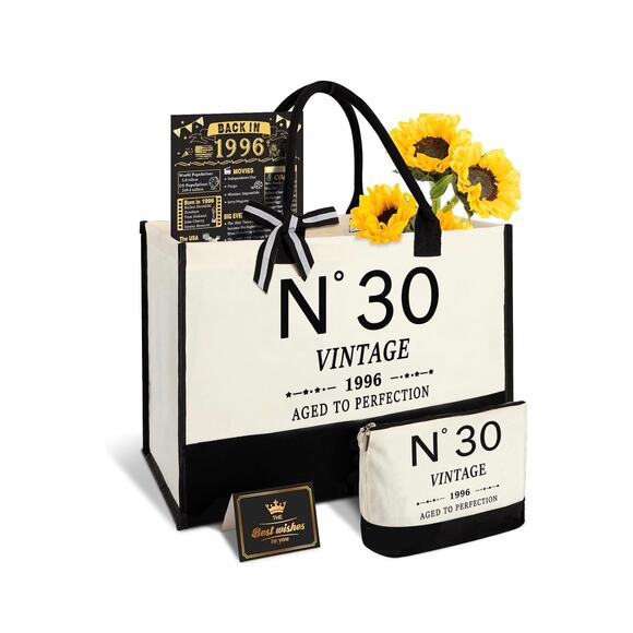 Other - 1995 30th Birthday Gifts for Women Canvas Tote Bag Travel Gear New